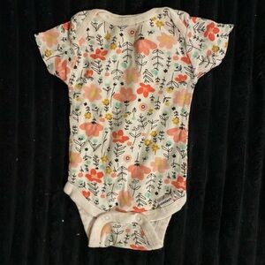 Gerber Floral Print Bodysuit - Pink, Orange, Yellow